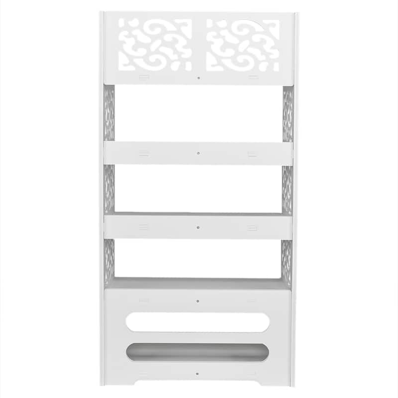 5/6-Tiers Wood-plastic Board Five Tiers Carved Shoe Rack
