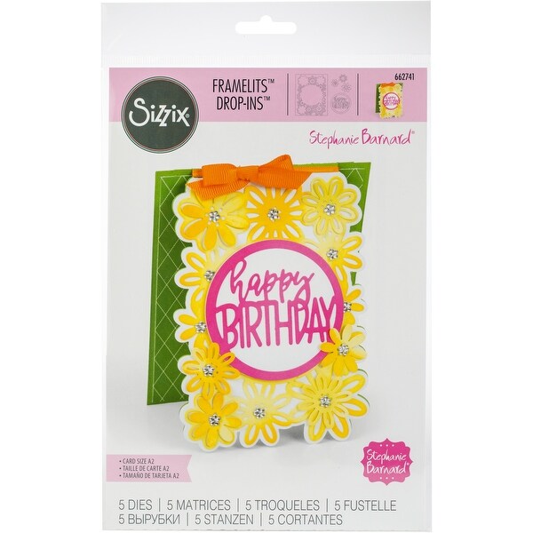 New 60 Sizzix Card Flower And Circle Drop-Ins