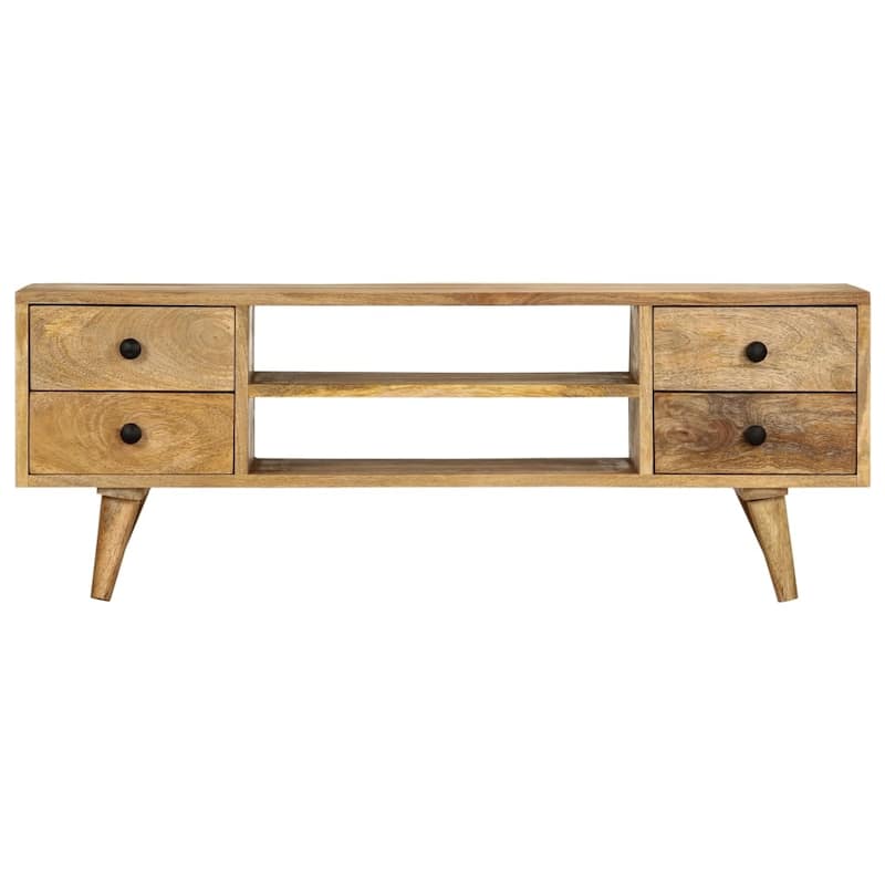 vidaXL TV Stand 43.3"x13.8"x15.7" Solid Wood Mango - 43.3" x 13.8" x 15.7"