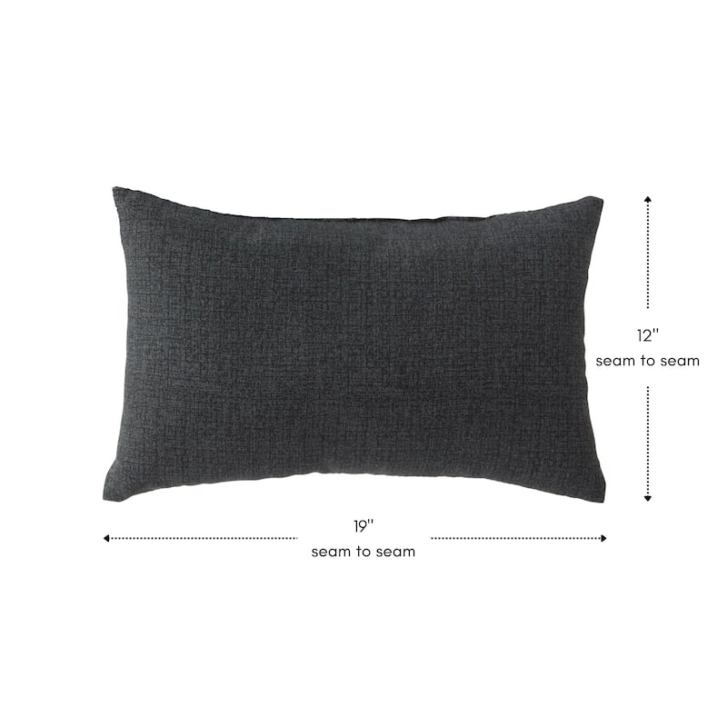 Solid Heathered Outdoor Lumbar Pillow (Set of 2)