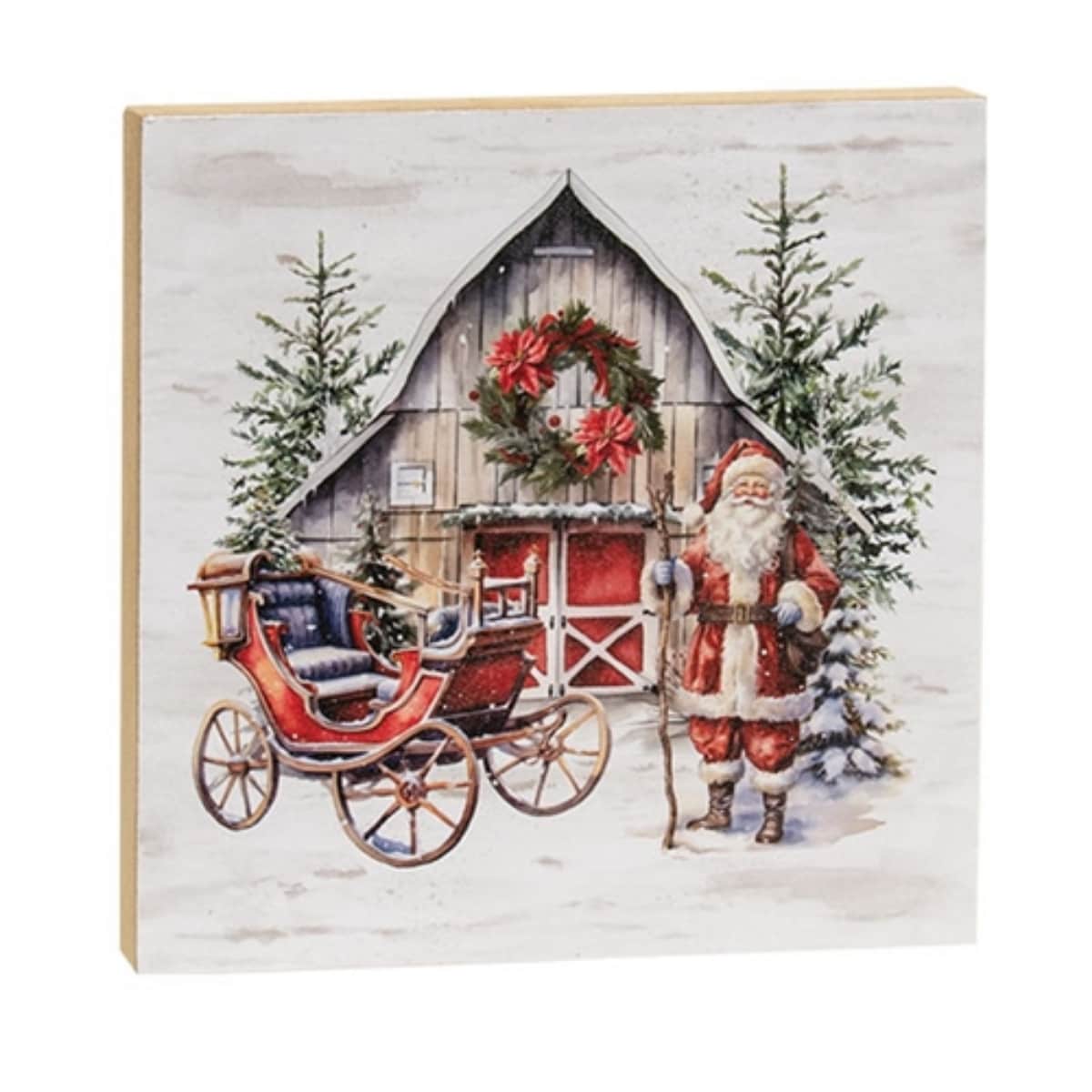 Vintage Santa & Sleigh with Barn 6