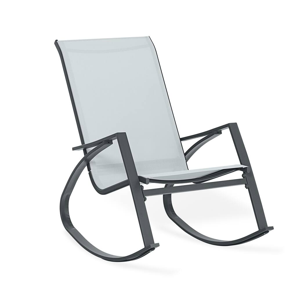 Outdoor Contemporary Patio Rocking Sling Chair with Breathable Mesh
