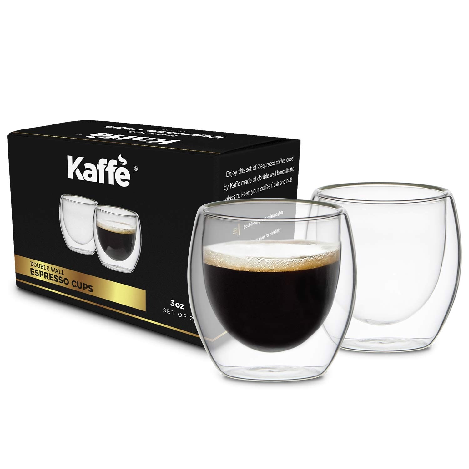 Karaca Double Wall Borosilicate Glass Espresso Cup Set of 2 80 ml - KARACA  EUROPE
