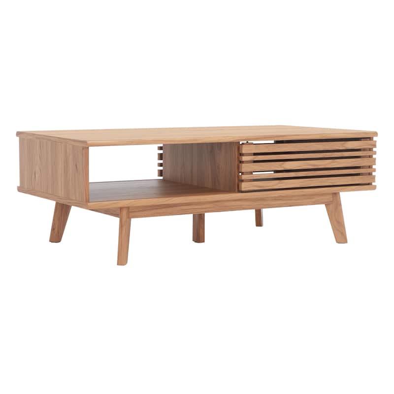 SAFAVIEH Rori Mid-Century 1-Shelf Walnut Coffee Table - 46" W x 23" D x 16" H