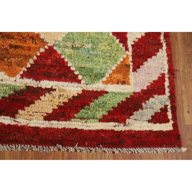Trellis Geometric Moroccan Rug Hand-Knotted Wool Carpet - 5'1" x 6'5"