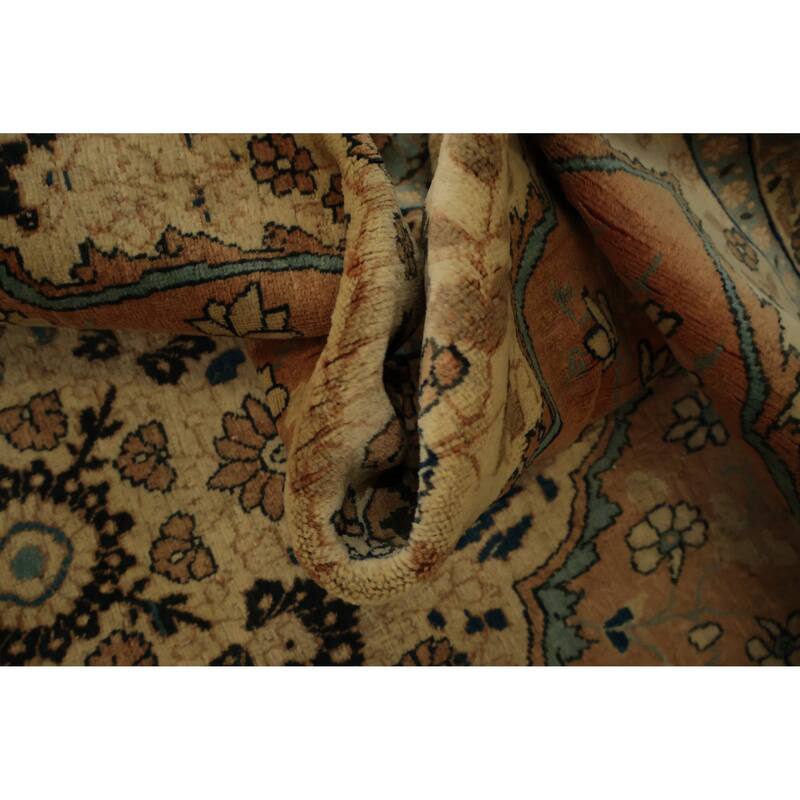 Hand Knotted Oriental 100% Wool Carpet Traditional Floral Oranges & Rust Tabriz (Haj Jalili) Area Rug - 6' 1'' X 4' 5''