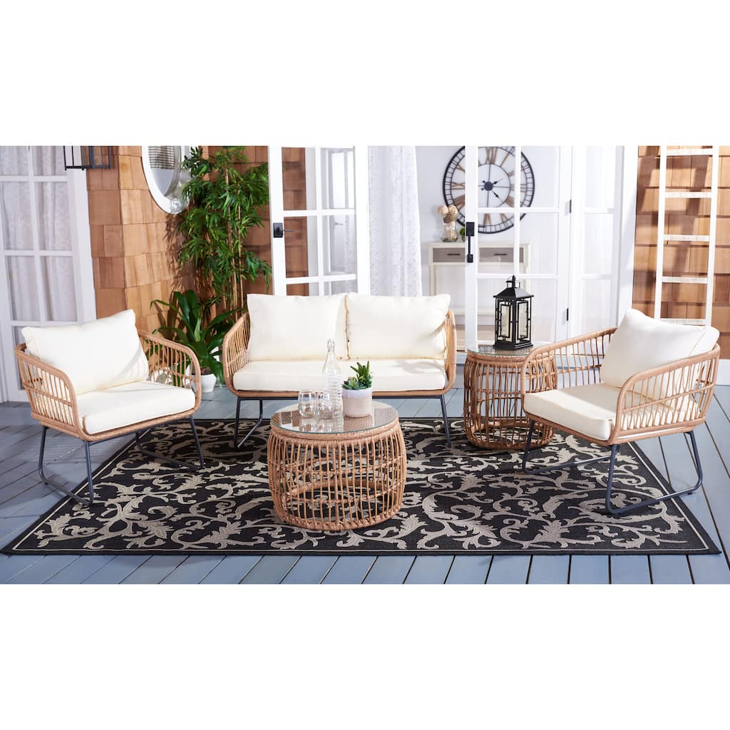 SAFAVIEH Outdoor Leyla 5-Piece Living Set - 50W x 28D x 28H