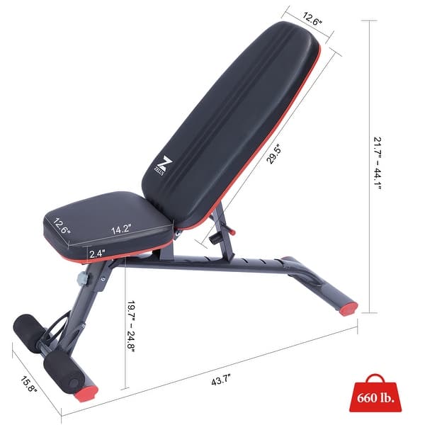 ZELUS Foldable Home Gym Fitness Machine Workout and Weight Bench - Bed ...