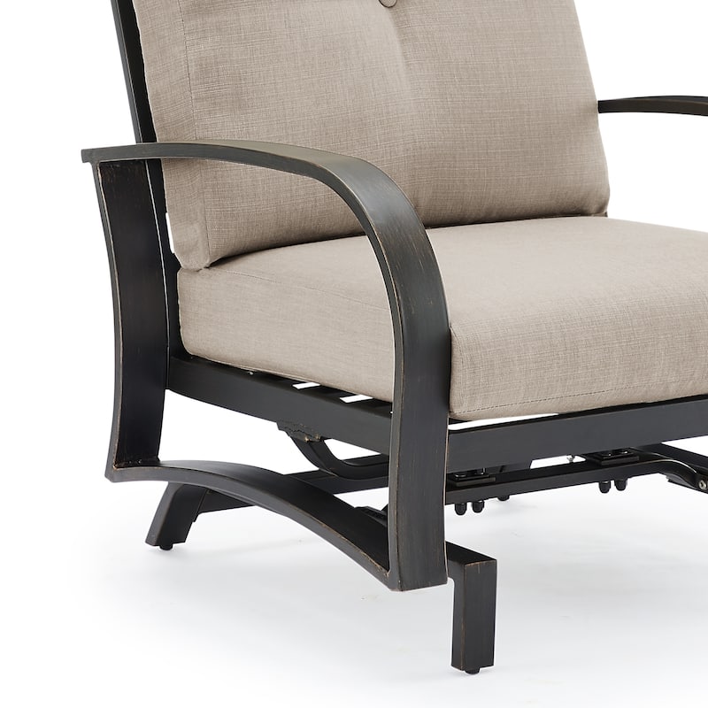 Outdoor Aluminum Chair with Sunbrella Cushion Set of 2