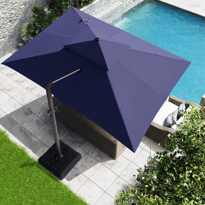 VredHom Patio Offset Umbrella 360 Degree Rotation without Base