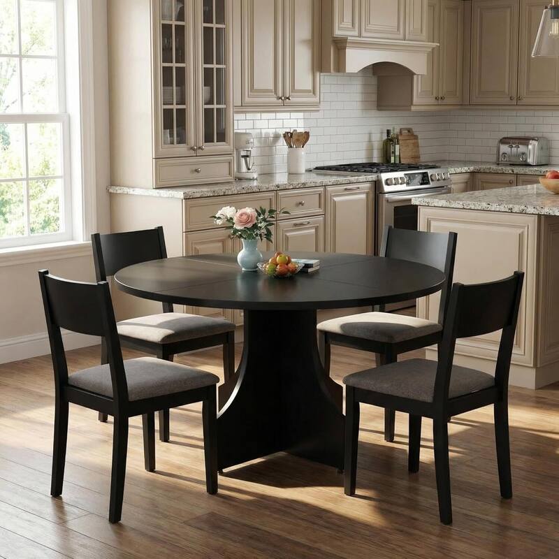47 in Farmhouse Round Kitchen Dining Table for Apartment, Small Dining Room (Only Table)