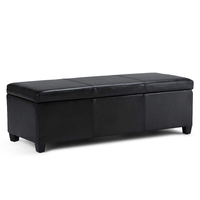 WYNDENHALL Franklin 48-in. Wide Contemporary Rectangular Storage Ottoman