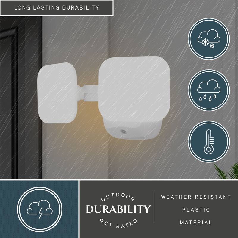 Theta 2 Light LED Outdoor Dusk to Dawn Security Flood Light White