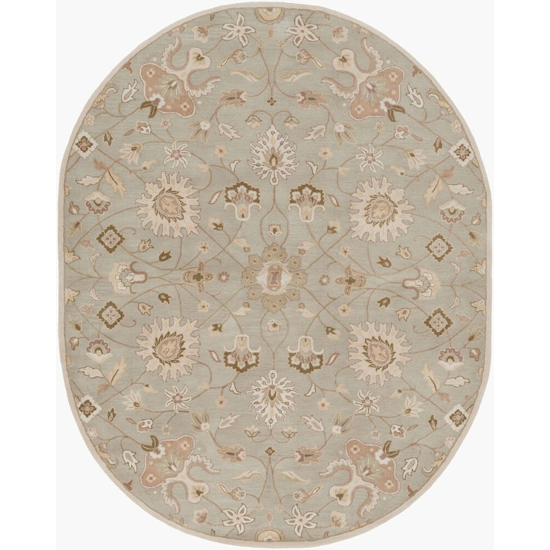 Livabliss Traditional Caesar Floral & Botanical Area Rug - 8' x 10' Oval - Sage
