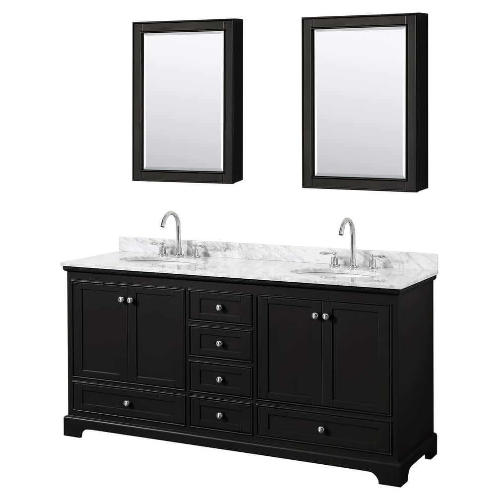 Wyndham Collection Deborah 72" Free Standing Double Vanity Set with