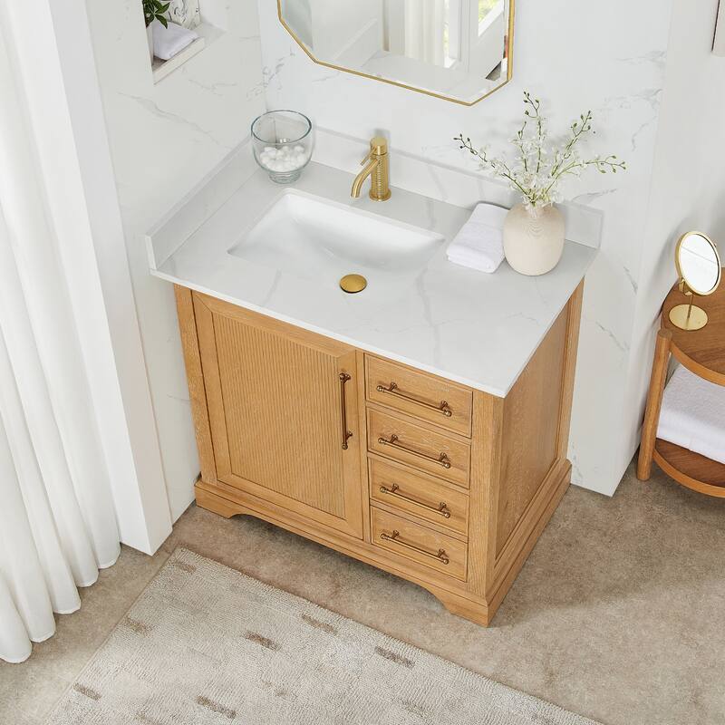 Tokyo Bath Vanity with Quartz Stone Top without Mirror