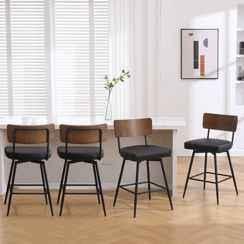 26"/ 29" Faux Leather Swivel Counter/ Bar Stools Set of 2/3