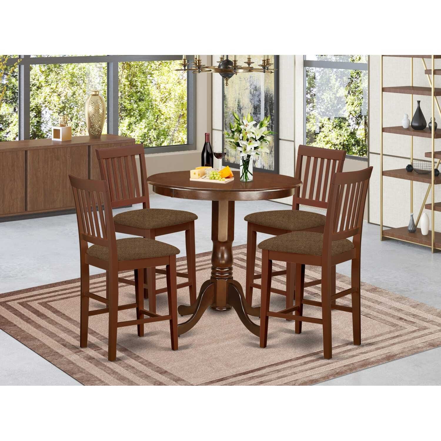 Counter Height Dining Set - 5 Piece Modern Dining Table & Chairs