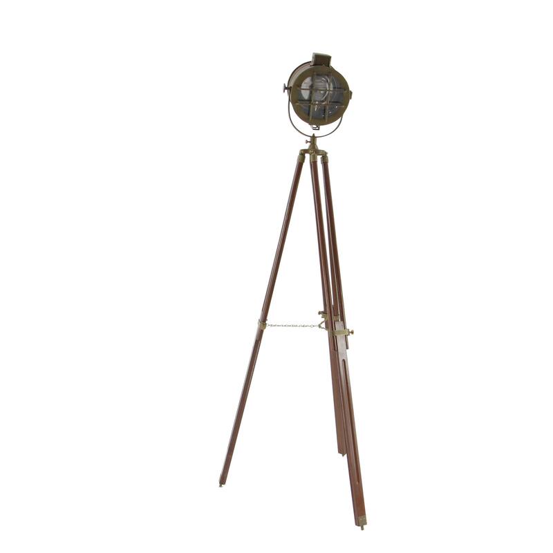 Brown Wood Spotlight Room Floor Lamp