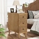 preview thumbnail 10 of 26, Fully Assembled Narrow End Table, Solid Wood Side Table with 3 Drawers, Vintage Nightstand Slim Bedside Table for Small Spaces