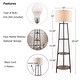 preview thumbnail 17 of 17, ROSEN GARDEN Floor Lamp, Standing Reading Light with 3 Shelves