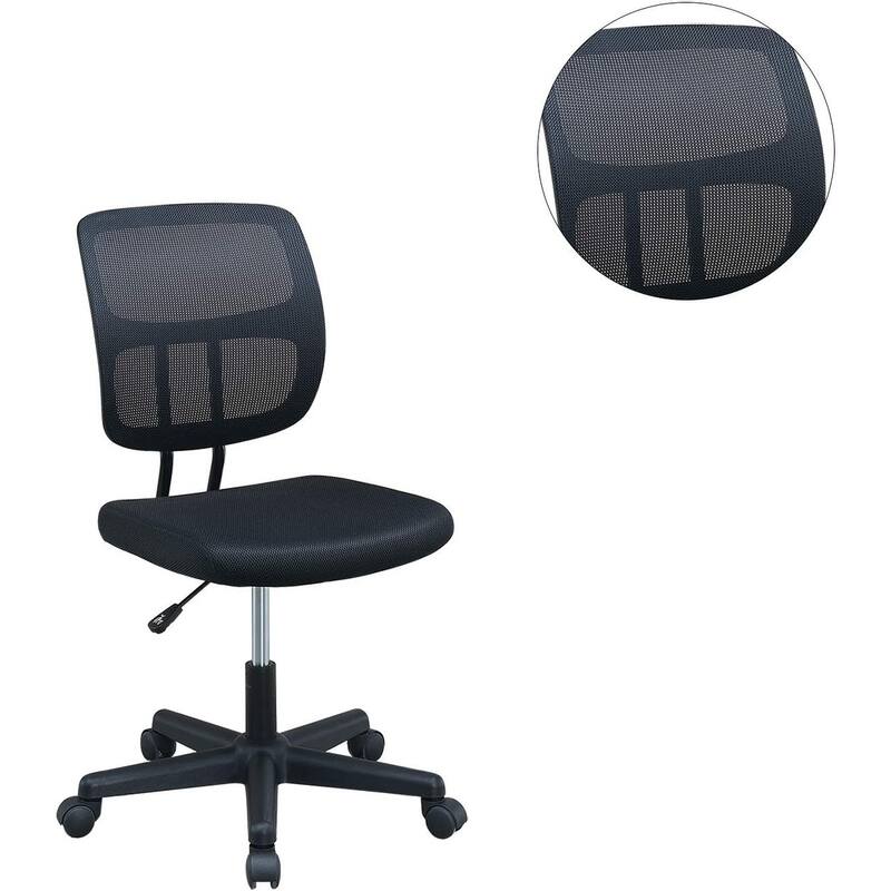 Armless Mesh Office Chair Ergonomic Small Computer Desk Chair with