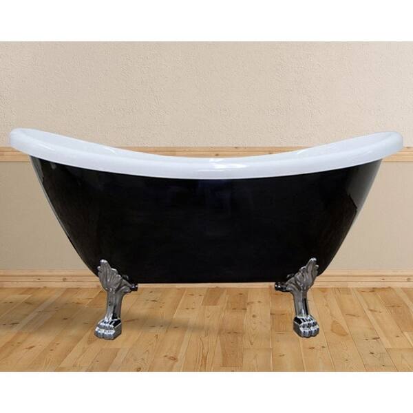 slide 1 of 25, Daphne 59" & 69" Clawfoot Tub White or Black Acrylic Five Feet Colors
