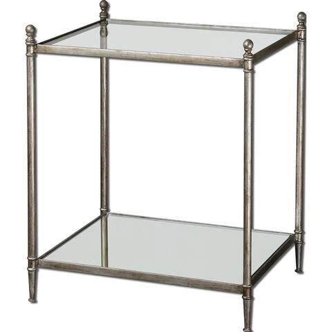 Uttermost Gannon End Table - Antiqued Silver Leaf