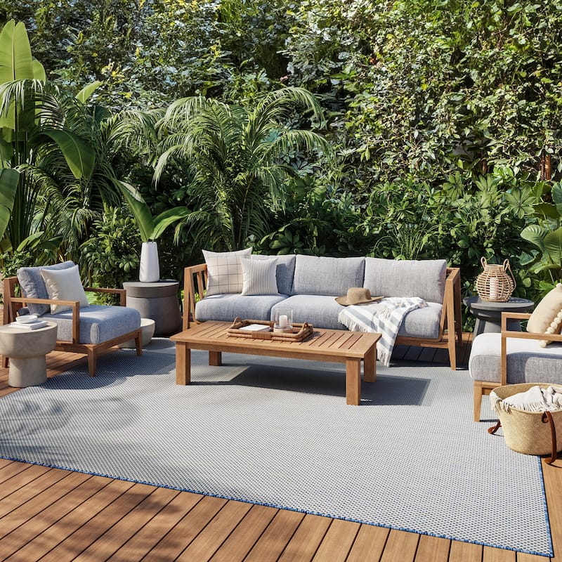 Nourison Courtyard Indoor/Outdoor Modern Geometric Area Rug