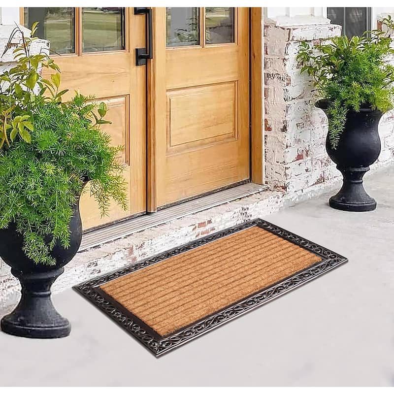 A1HC Natural Rubber And Coir Molded Hand-finished Doormat 30"X48"