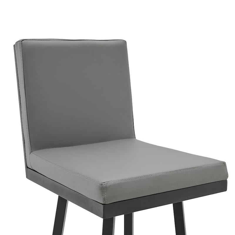 Rochester Faux Leather and Metal Swivel Bar or Counter Stool
