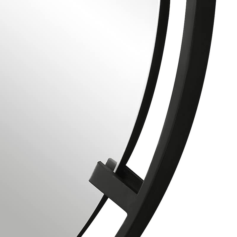 Uttermost Cashel Satin Black Round Iron Mirror