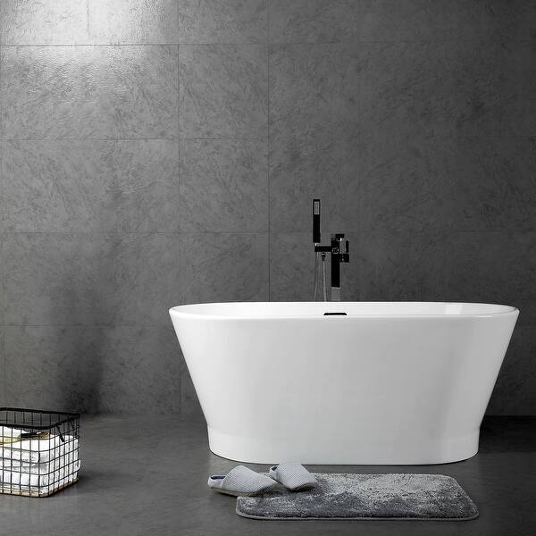 slide 1 of 5, Eviva Princess 60 inch White Acrylic Free Standing Bathtub
