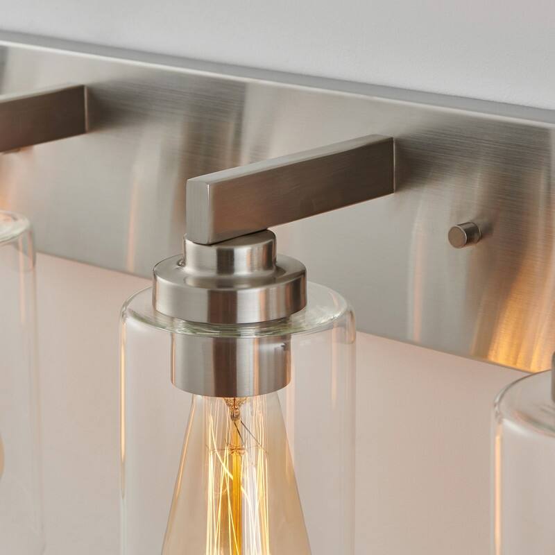KAWOTI 28.4" 4-Light Bathroom Vanity Light with Clear Glass Shade