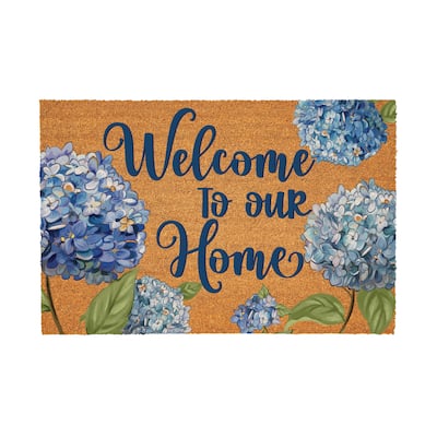 Hydrangea Haven Coir Door Mat