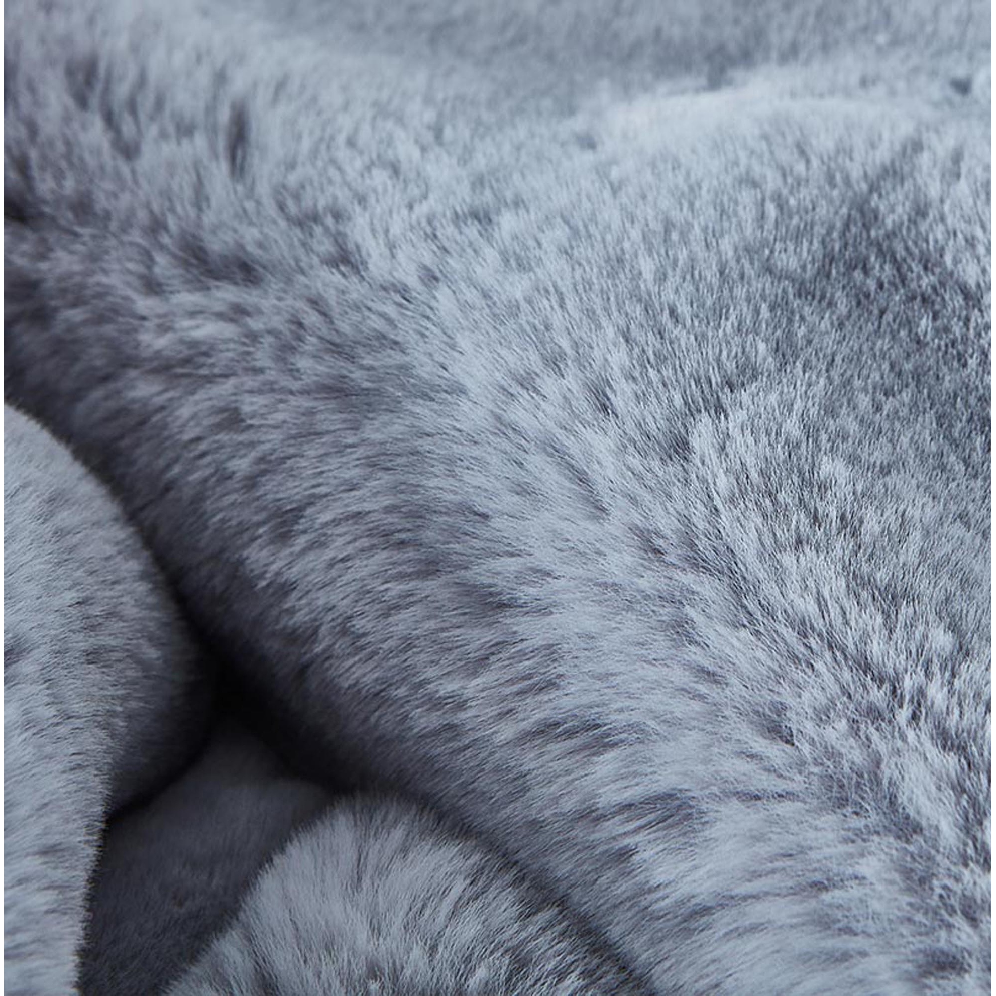 50 x 60 Luxury Faux Fur Throw Blanket Grey