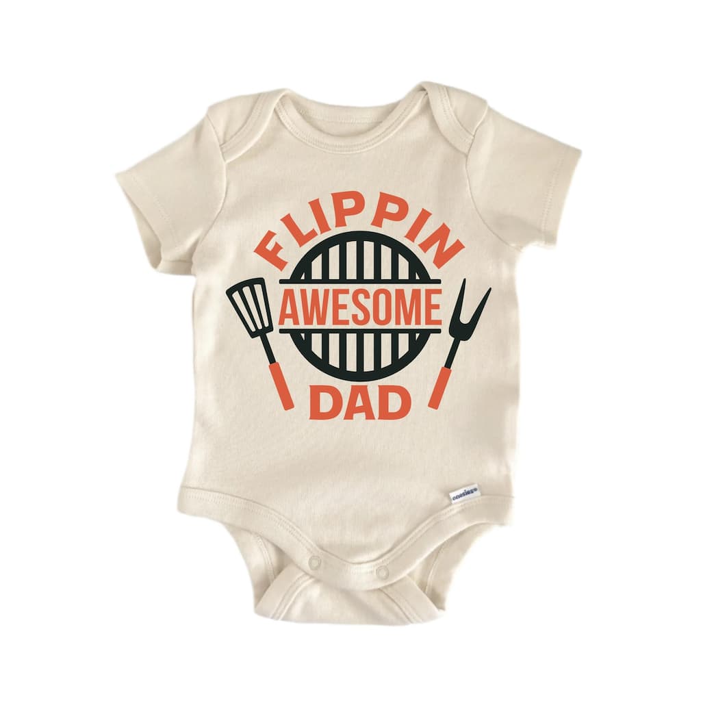 Flippin Awesome Dad Father's Day - Baby Boy Girl Clothes Bodysuit Funny Cute