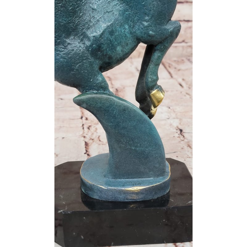 Rearing Horse Bronze Sculpture - Abstract Equestrian Wildlife Art Color Patina
