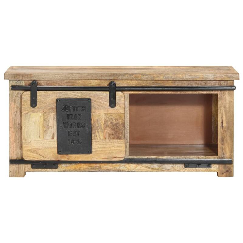 vidaXL TV Stand 35.4"x13.8"x15.7" Solid Wood Mango