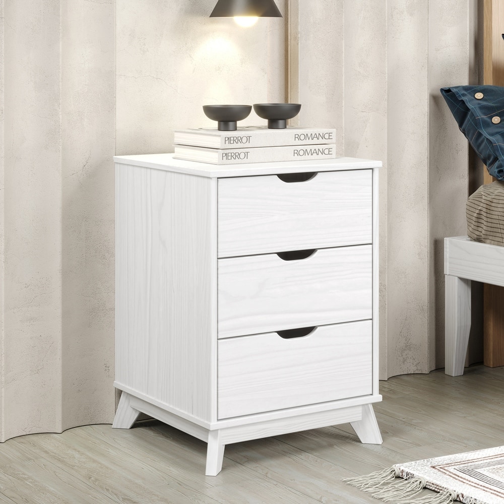 Linon Purcell Wood 3 Drawer Nightstand