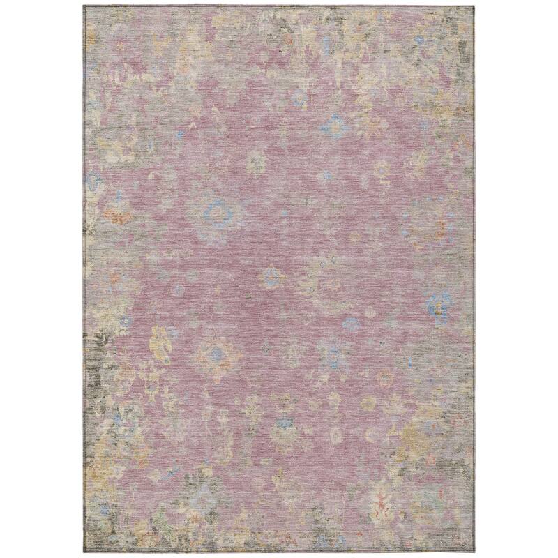 Machine Washable Indoor/ Outdoor Vintage Traditional Chantille Rug