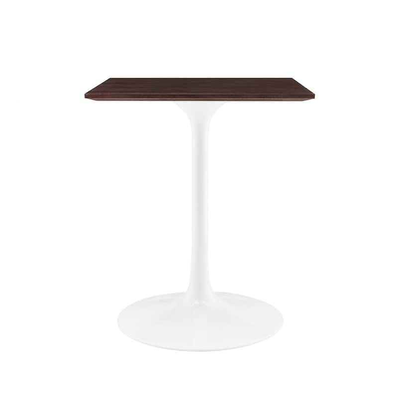 Modway Lippa 24" Square Dining Table in White Cherry Walnut