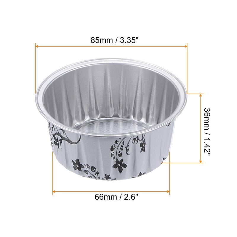 Black Plum Cupcake Cups, 66x36x85mm Aluminum Foil Standard Cupcake Liners - Black Plum - 100pcs