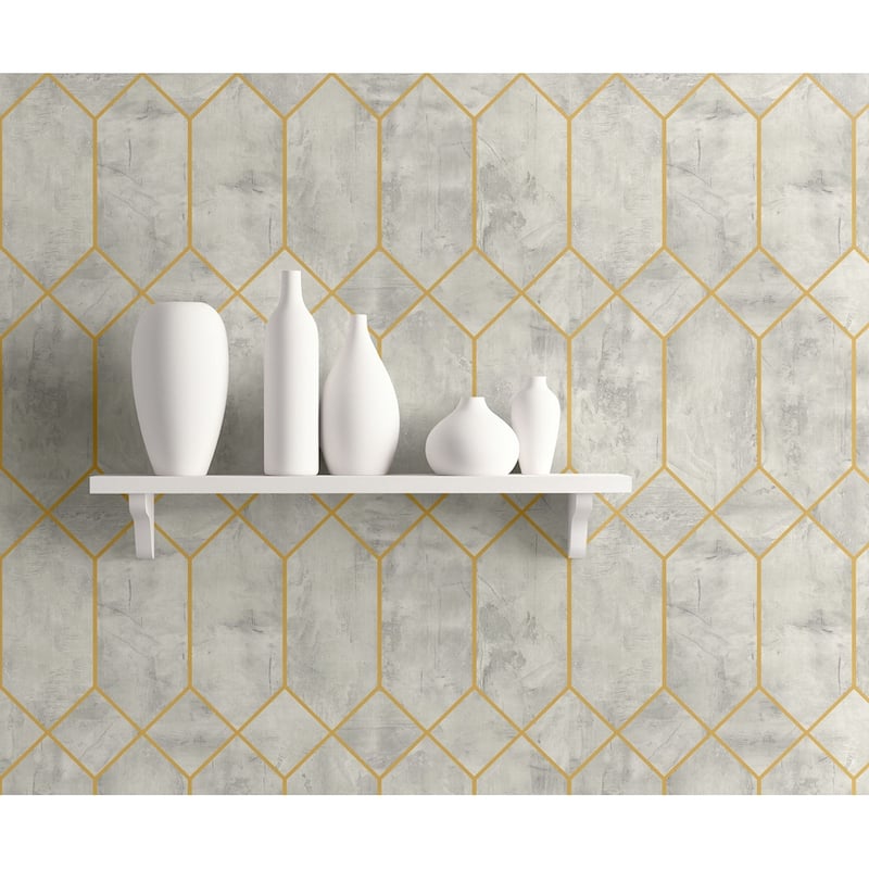 Seabrook Designs Geo Faux Unpasted Wallpaper