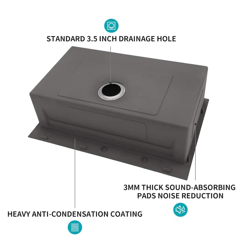 33 in. Drop-in Single Bowl 16 Gauge Brushed Nickel Stainless Steel Kitchen Sink Basin - 33" x 22" x 10"