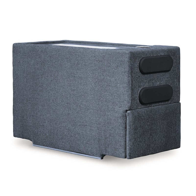 Signature Design by Ashley Modmax Blue 7-Piece Balanced Sectional with Audio and Storage Consoles - 124" W x 124" D x 36" H