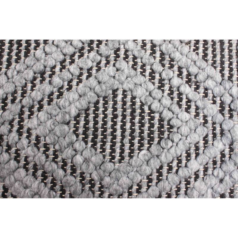 ECARPETGALLERY Braid weave Sienna Grey Wool Rug - 5'0 x 7'7
