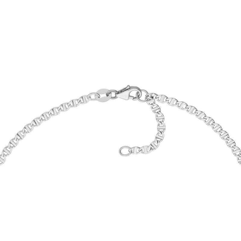 Curata 14k White, Rose or Yellow Gold 10" 2.2mm Flat Mariner Chain Anklet for Women