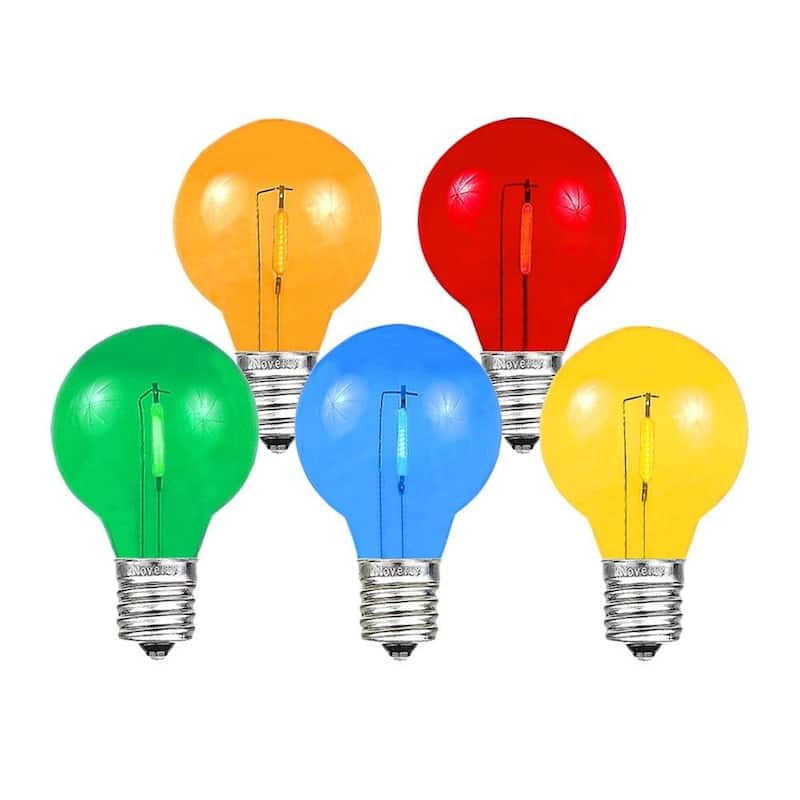 25 Pack LED G30 Plastic Filament Outdoor Globe Replacement Bulbs, Warm White - Multi