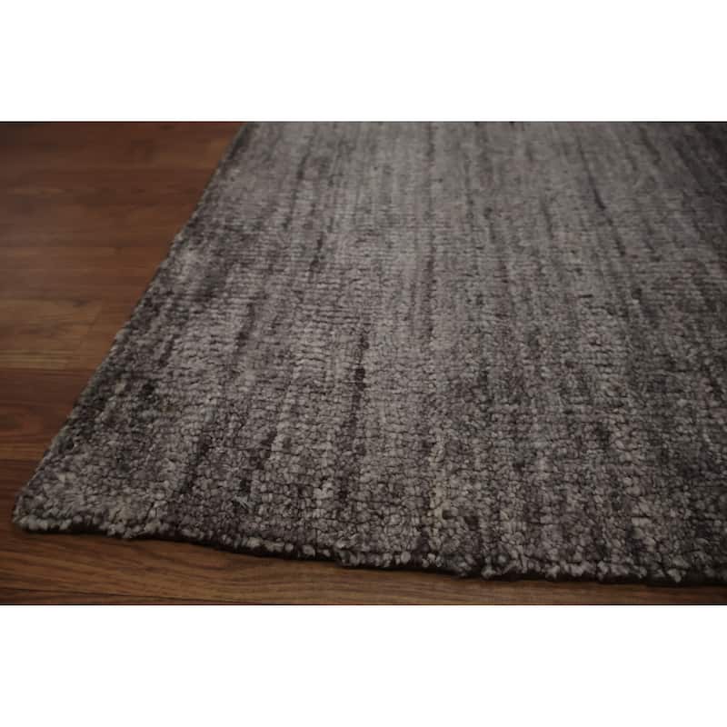Hand Knotted Oriental 100% Wool Carpet Tribal Contemporary Greys & Charcoal Gabbeh Area Rug - 11' 3'' X 8' 5''
